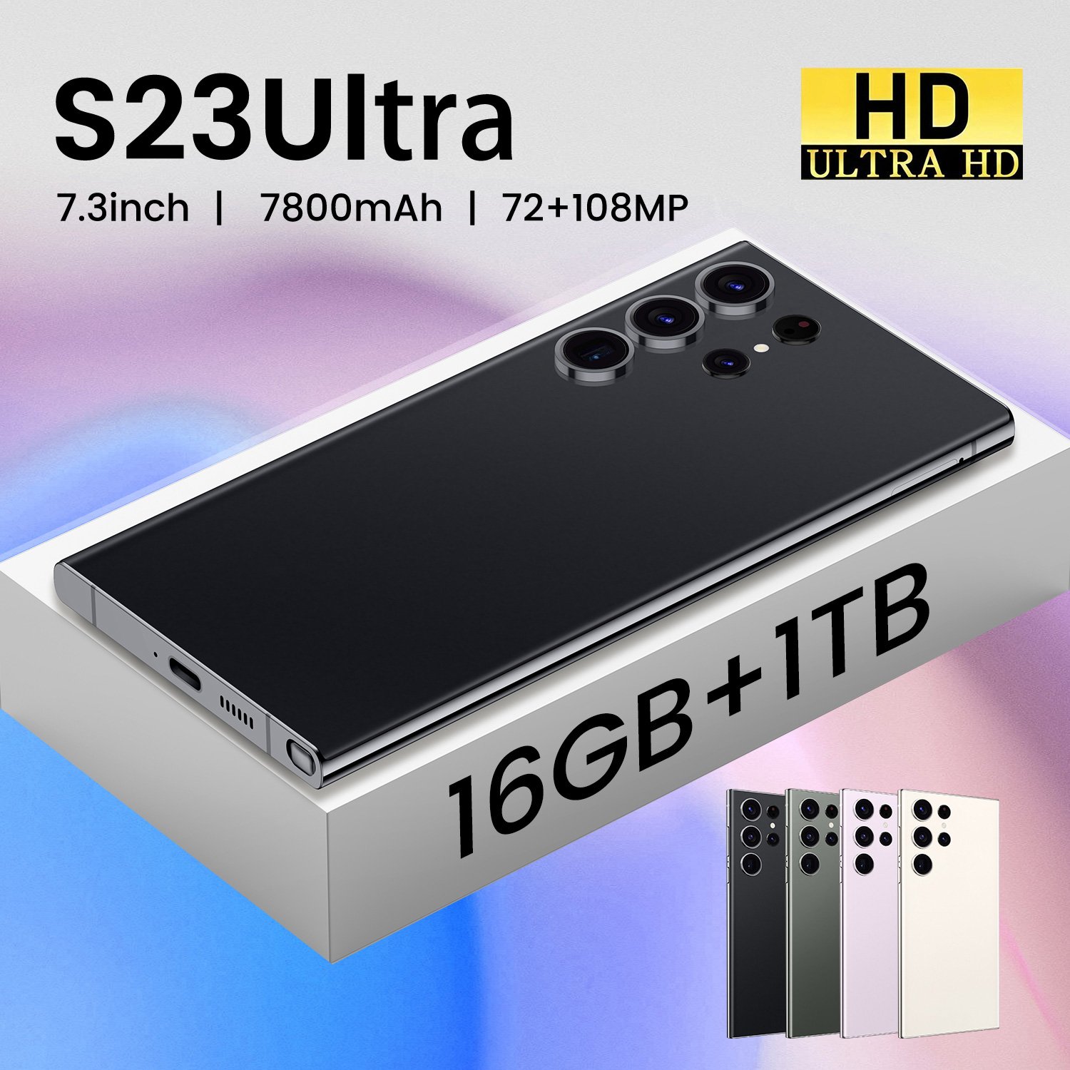 S23 Ultra 0riginal 16gb+1tb 7.3 Inch 48mp+100mpv 3g/4g/5g High Quality Android 12 Smart Cell Phone